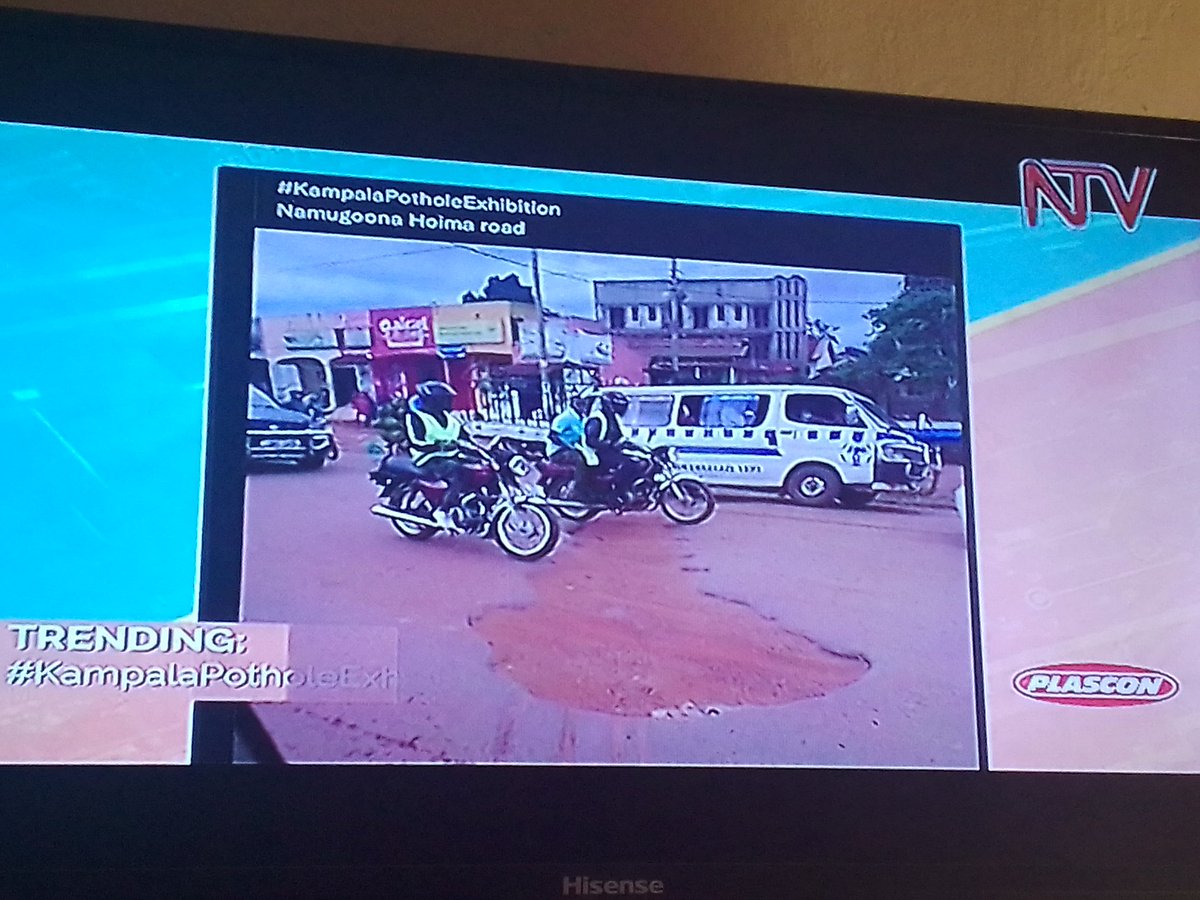 Makana_Kennedy's tweet photo. NTV's #Timeline show by @JMutamba256 is preaching the pothole gospel. Thanks @ntvuganda @SpireJim 
#KampalaPotholeExhibition https://t.co/zCiqEL1f7M