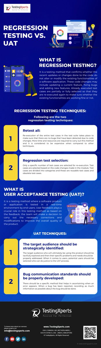 woodjessica19's tweet image. What is the difference between UAT and regression testing?

testingxperts.com/blog/regressio…

#regressiontesting #uat #uattesting