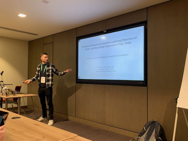 Owain Parry <a href="/oparry9/">Owain Parry</a> presenting work on flaky tests yesterday – thanks for a great week <a href="/icstconference/">ICST</a>!