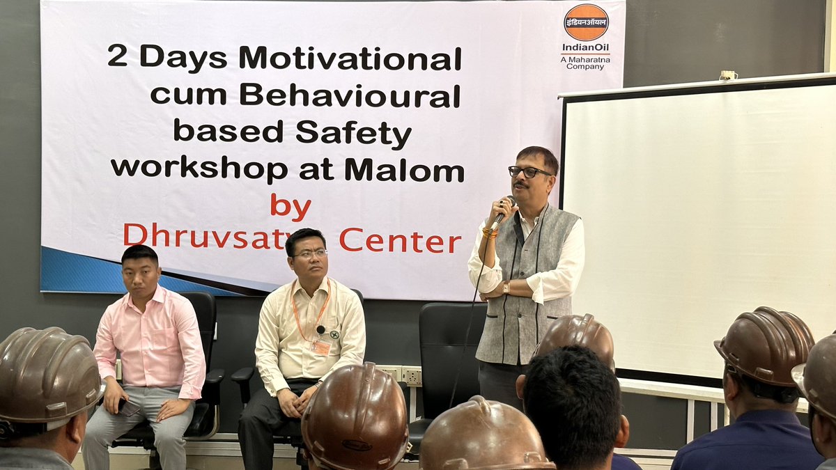IOCLManipur's tweet photo. 2 days Motivational cum BBS workshop with Dhruvsatya Center for Personal Transformation, Kolkatta for TT crews, Staffs, Transporters, Contract Labours etc at Imphal Depot on 20.04.23 https://t.co/9r9jK8CJch