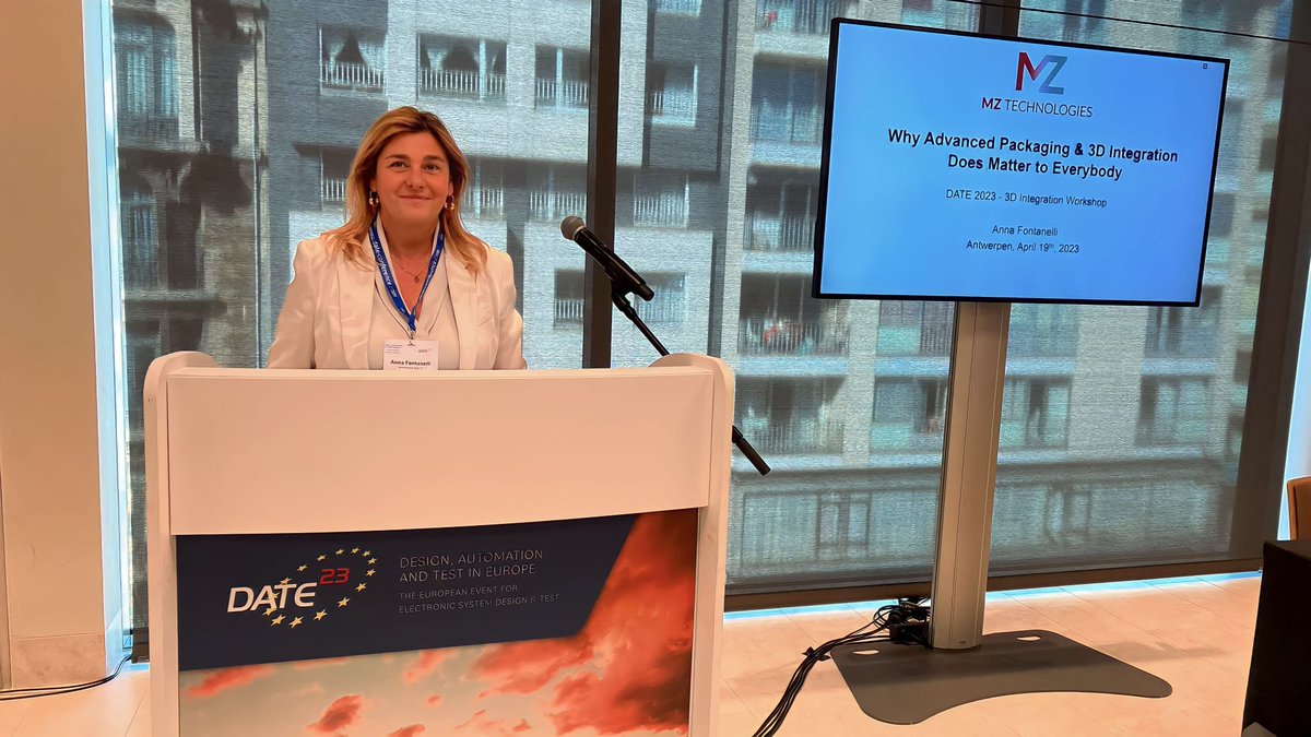 monozukuri_spa's tweet photo. Anna Fontanelli demonstrated MZ-GENIO, the first integrated IC/Packaging EDA tool, during the “Advanced 3D architecture and design methodology” session @DateConference on Wednesday in Antwerp Belgium. 
👉For further information, please link to the PR
https://t.co/1CQCDWyUkI https://t.co/0jwpmZbZeA