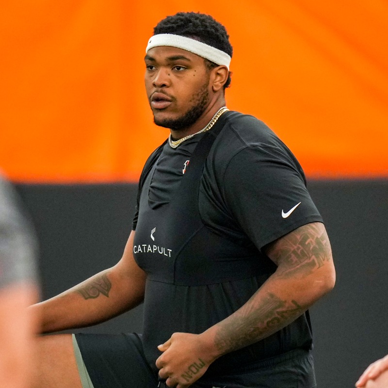 Bengals's tweet photo. “From afar you can tell how special [the team] is… I think it shows up on Sundays the way they compete, the way they play. I'm blessed and happy to be a part of it." - Orlando Brown Jr.
