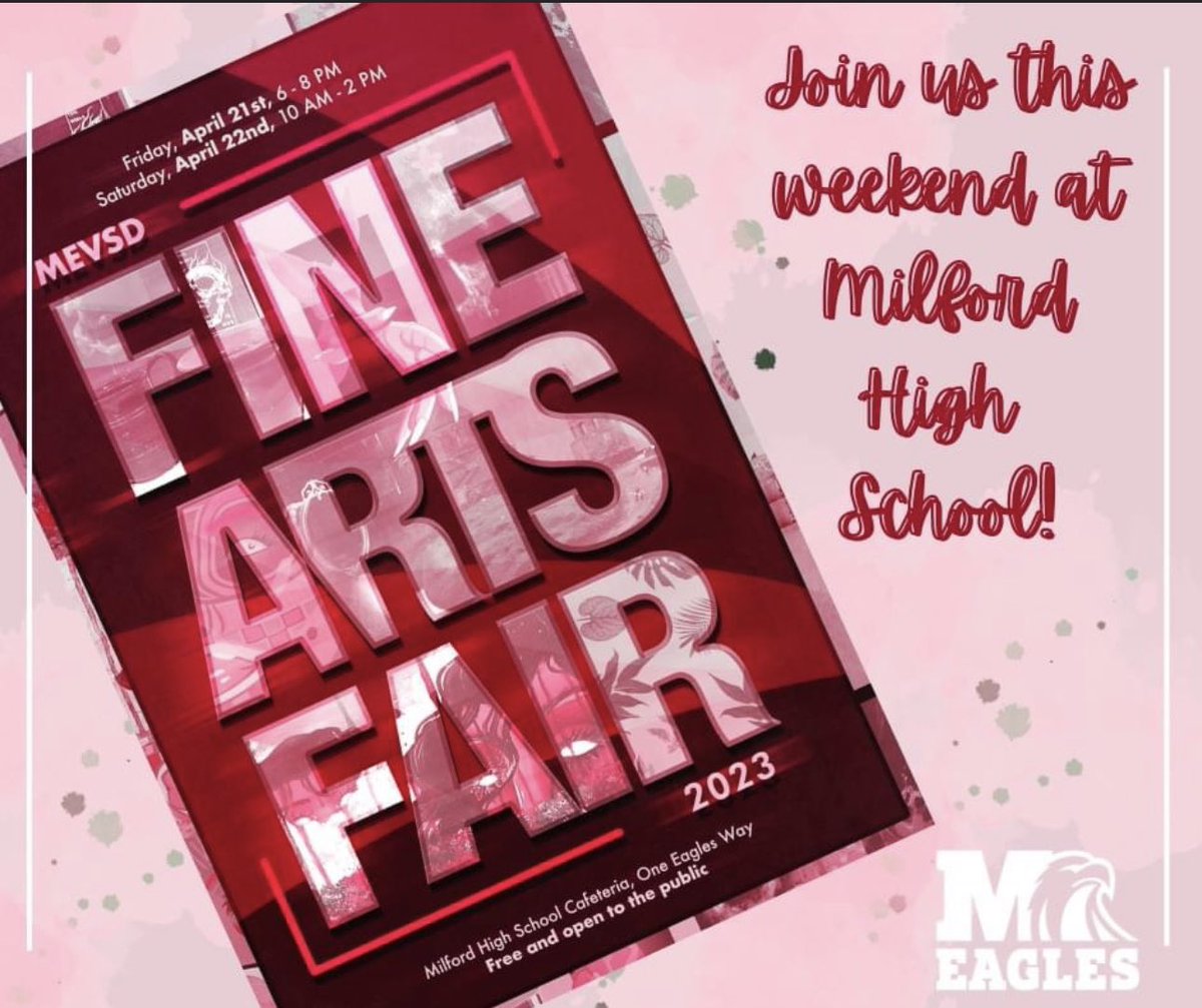 Don't miss a community favorite - the Milford Fine Arts Fair is this weekend! Hope to see you at Milford High School on Friday between 6-8 or Saturday between 10-2! It's free and open to the public.
#MilfordChasingSmiles