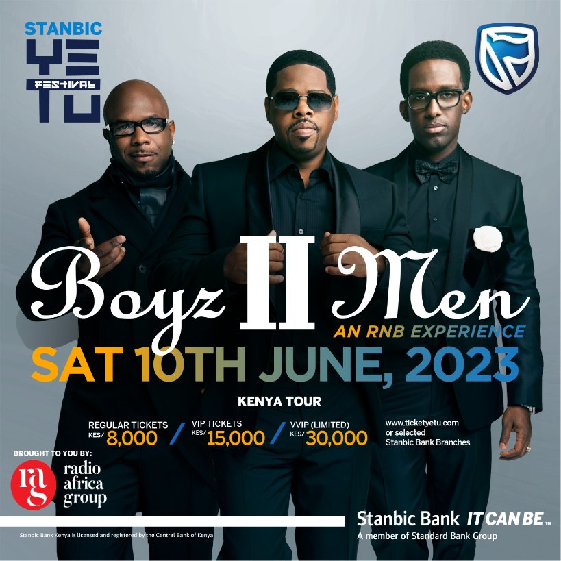As a dedication to all R&amp;B lovers, this is an open letter inviting you to the Once in a lifetime R&amp;B experience featuring the legendary group Boys II Men.

Mark the date!
#StanbicYetuFestival #RadioAfricaEvents #Itcanbe