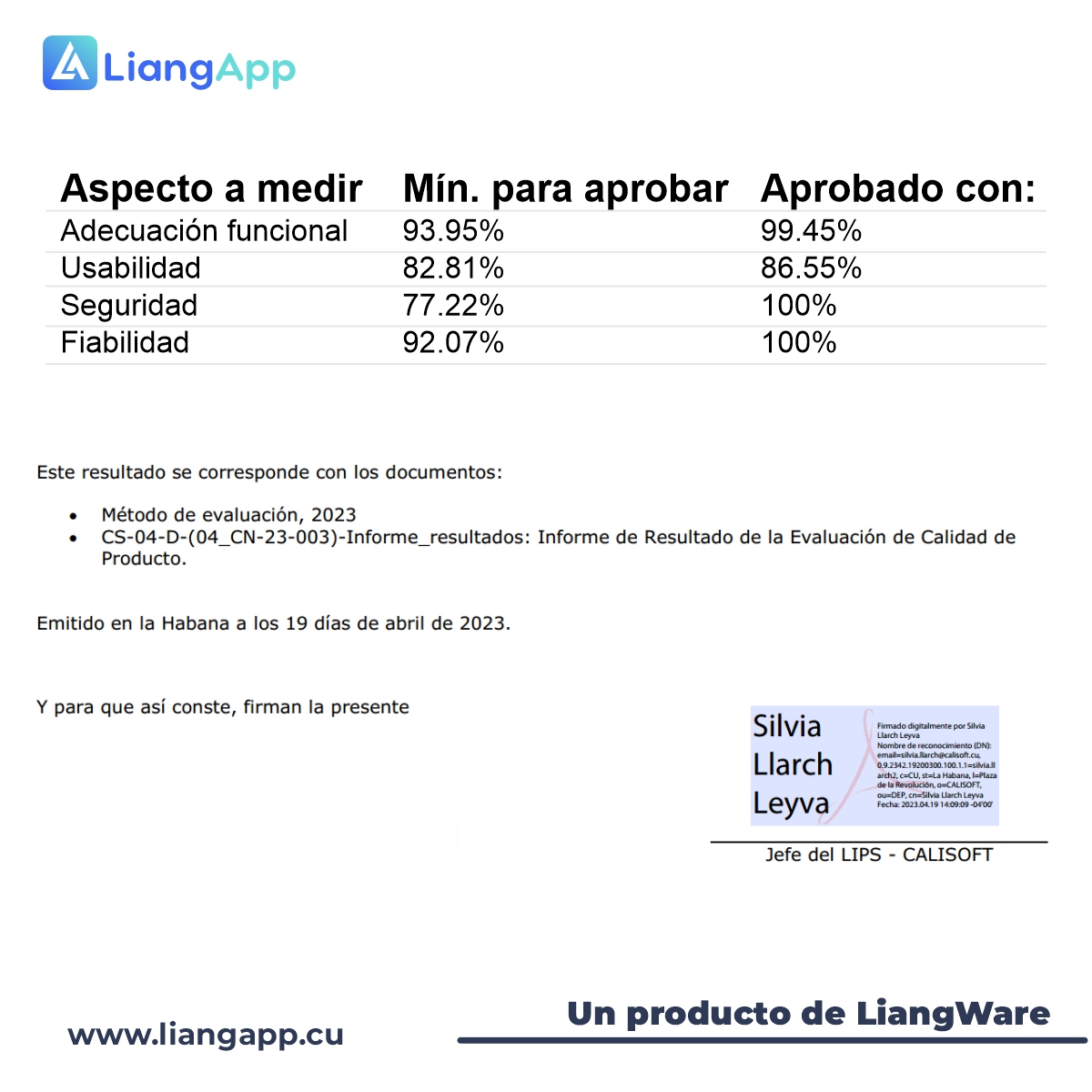LiangApp_cu's tweet photo. 🤩Con gran satisfacción les compartimos que ya obtuvimos el Dictamen Positivo de @Calisoft1608, el último que nos faltaba para culminar el proceso de evaluación y solicitar la Certificación de nuestro Sistema de Contabilidad en la Nube LiangApp. 😎 https://t.co/nZRMtDK3OT