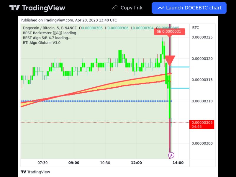 TradingView trade DOGE 5 minutes