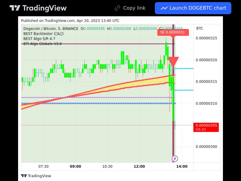 TradingView trade DOGE 5 minutes