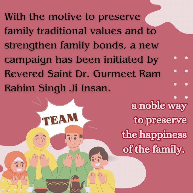 T - together
E - eating
A - a
M - meal with family
Inspired by Saint Dr @Gurmeetramrahim singh Ji insan.
#TEAM
#FamilyMeal
#EatingTogether
#PowerOfTeam
#BondingAndMakingMemories
#FamilyTime
#DeraSachaSauda
#SaintDrMSG 
#BabaRamRahim
#SaintRamRahimJi
@insan_honey 
@DSSNewsUpdates