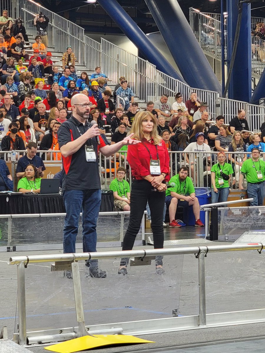 We are ready for the #OMGRobots action today at #FIRSTChamp! Thank you @ghaasfoundation for helping us to energize the future in this season's game, #CHARGEDUP!