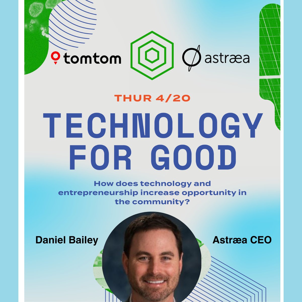 Astræa's CEO, Daniel Bailey, is speaking this morning at TomTom's Future Forward conference- Technology For Good track. Learn more about the conference and how innovators like Astræa are building community around global change for good: hubs.la/Q01McSHJ0
#geospatial #ai #ml