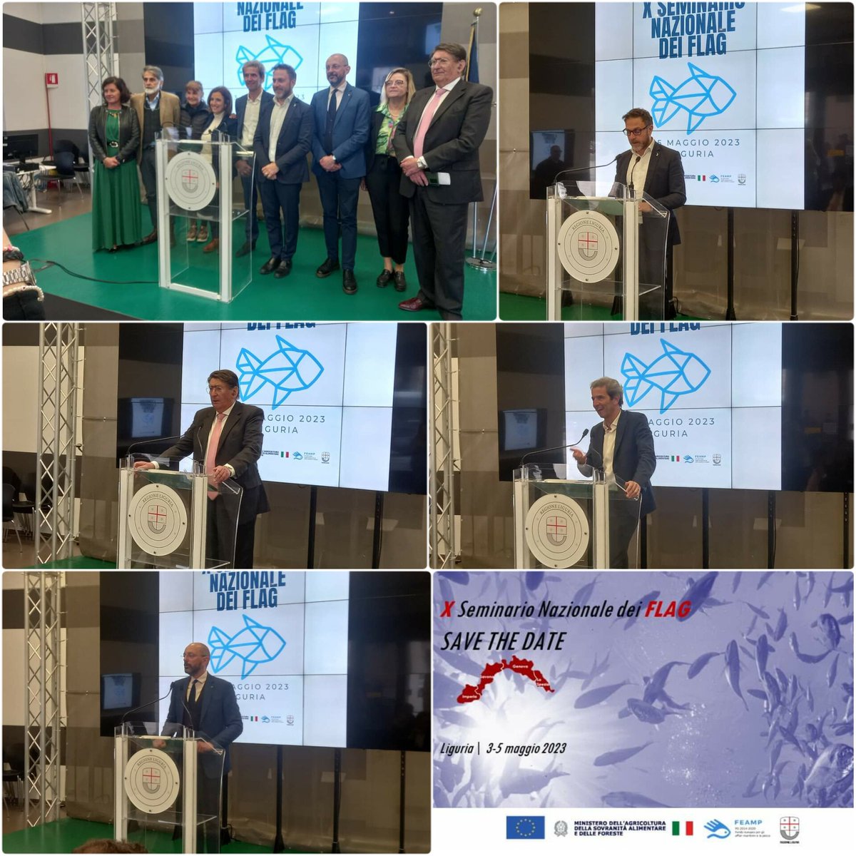 CCIAARIVLIG's tweet photo. @RegLiguria  conferenza  X Seminario Nazionale Flag che si svolgerà in Liguria dal 3 al 5 maggio
Lupi, Presidente Flag Gac Il Mare delle Alpi,
 Piana assessore e vicepresidente regionale, 
Cerisola Vicepresidente @GAC_SV
@alecavo Presidente Flag Levante Ligure 
🐠🐟🐬🐙🦑🦐🦞🦈 https://t.co/xwZFBGjqMn