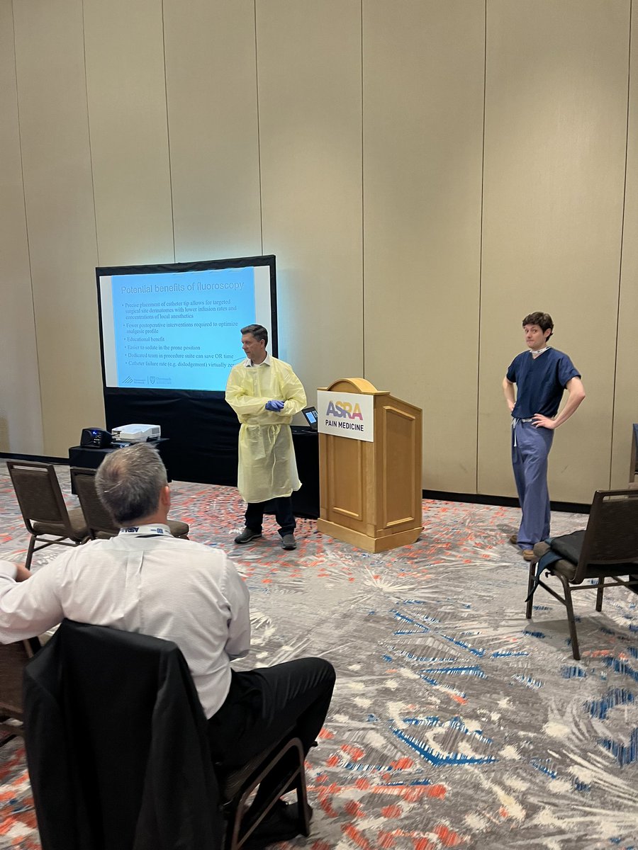 mherr65486's tweet photo. Brian Sites and Pat Hartmann teaching Fluoroscopy guided epidural placement at #ASRASpring23 https://t.co/MYa85IAIvt