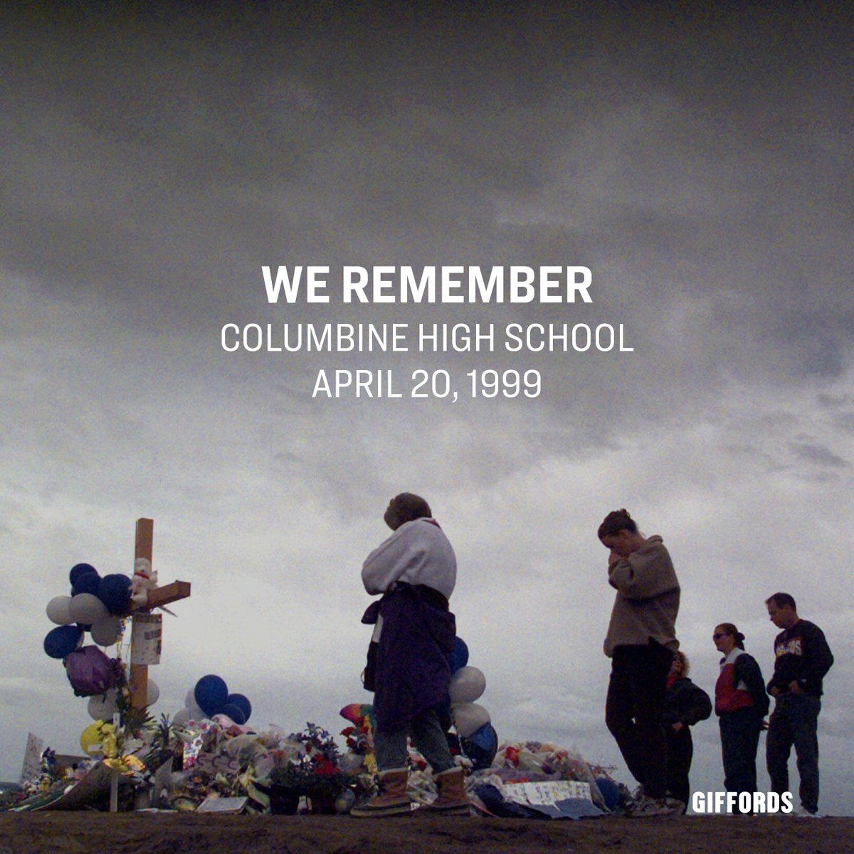GIFFORDS_org's tweet photo. 24 years ago today, 12 students and one teacher were shot and killed at Columbine High School.

Now, an entire generation of students are traumatized by shootings and active shooter drills. As we remember the lives lost, we can never give up in the fight against gun violence. https://t.co/41knWGEgrL