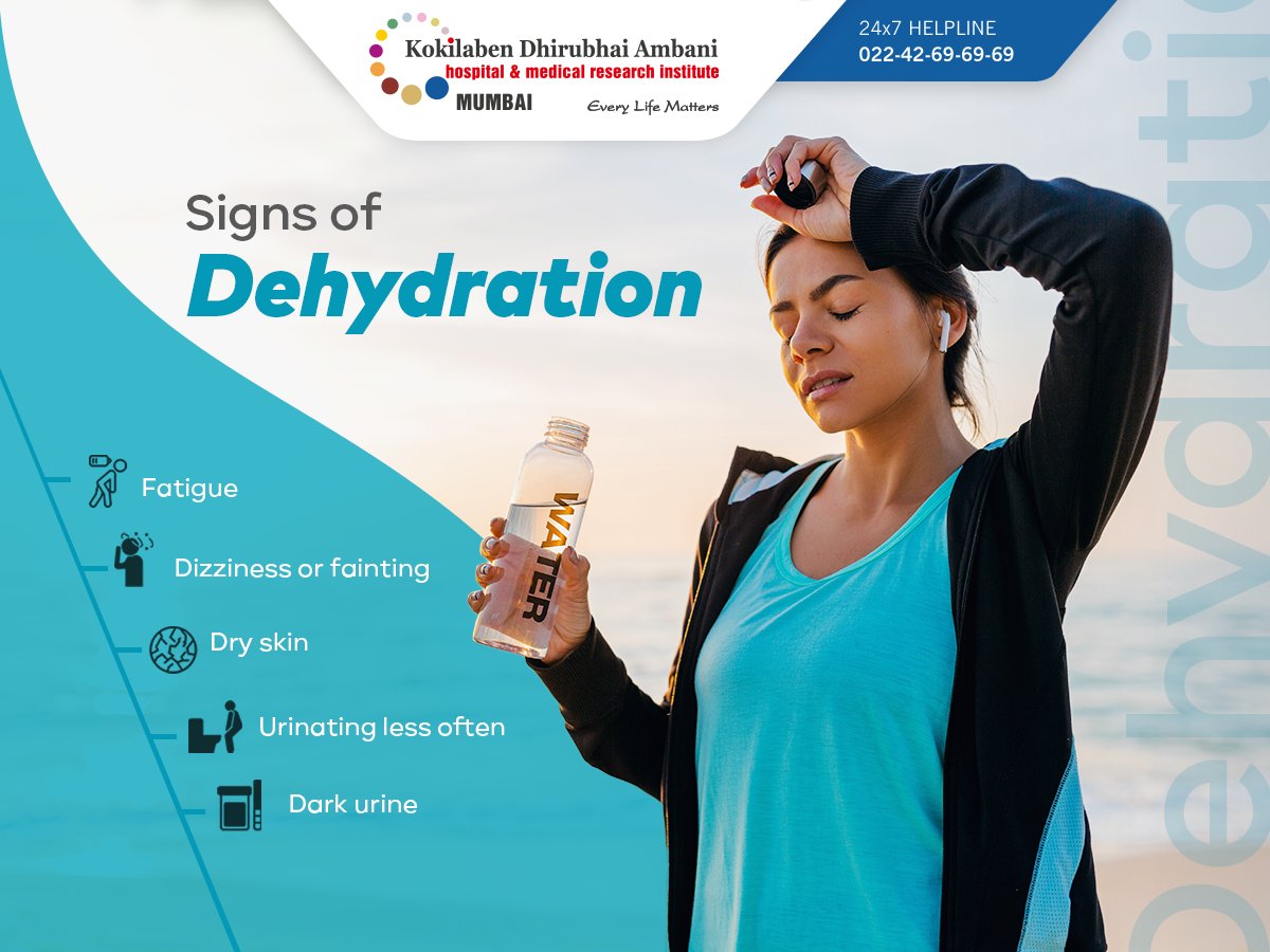 KDAHMumbai's tweet photo. It's crucial to understand that as dehydration worsens, it can cause physical & mental impairment. Watch out for these common signs of dehydration that may also necessitate medical attention. #signsofdehydration https://t.co/4UrJnPDQHQ