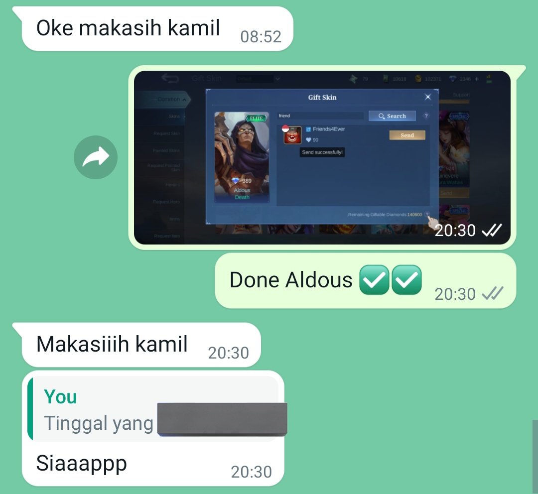 kolektorstore's tweet photo. Gift skin/item always avail, tanya-tanya saja untuk harganya 🫶 https://t.co/Uj4rhTADDi