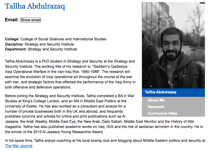 Sorry to bother you <a href="/profdws/">Doug Stokes</a>, but a PhD student at the <a href="/SSI_Exeter/">The Strategy and Security Institute</a> where you're director made an extraordinarily hateful comment targeting a persecuted minority in Turkey, and celebrated acts of mass violence against them. He's also bullying colleages and calling them 'infidel.'
