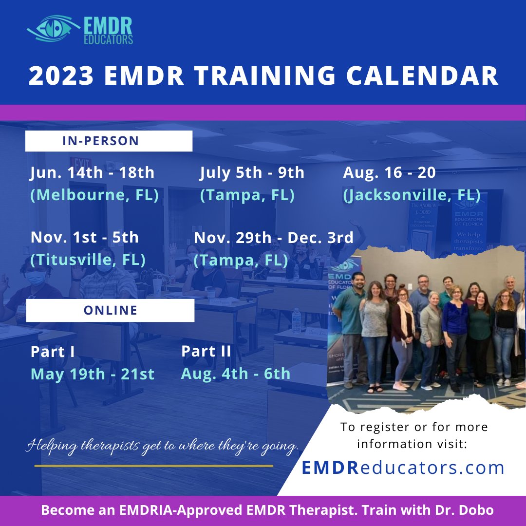 emdr_educators's tweet image. Choose your favorite date and register now. Unlock a new, very effective way to help your client heal. 

Visit EMDReducators.com for more

Register now.

#emdrtraining #emdrtherapist #mentalhealth #mentalhealthmatters #psychology