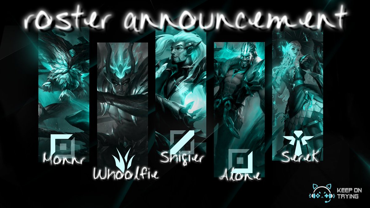 Keep0nTrying's tweet photo. 📣ROSTER ANNOUNCEMENT📣

Mamy ogromną przyjemność przedstawić Wam naszą wspaniałą piątkę. Już w ten weekend po raz pierwszy pokażą się jako drużyna. Trzymajcie za Nas kciuki! 🔥🔥🔥

⬆️@Monnrpotato
🍃@whooolfie 
🔮@XShiGieR
🏹@AlonLEC
🛡️@DAtSereK https://t.co/vunPdY8yf1
