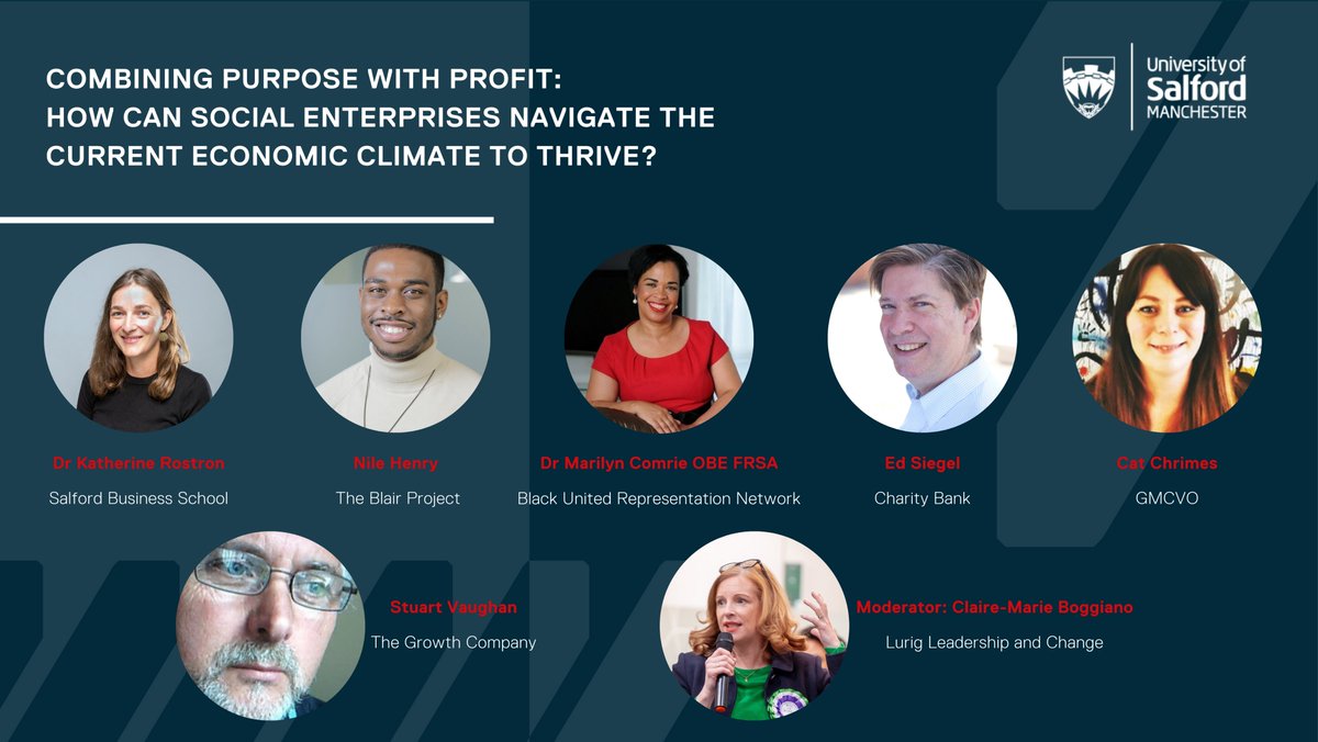On 18 May, <a href="/salfordbizsch/">Salford Business School</a> is hosting a breakfast panel event centring on the topic of ‘combining purpose with profit,’ exploring how #socialenterprises can navigate the current economic climate to thrive. Find out more/register for your free ticket here: salford.ac.uk/news/combining…