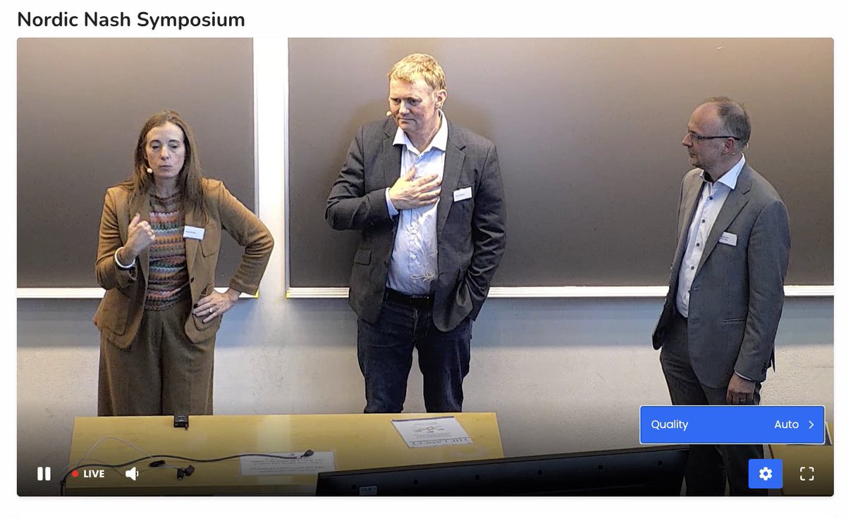 FattyLiverA's tweet photo. "The liver has an image problem".
Dr. @AleksanderKrag, Tom Karlsen from the Lancet and @marurinella at today’s Nordic NASH Symposium. Dr. Rinella reviews the history of NASH, the evolution of NAFLD nomenclature.

"We cannot marginalize patients”.
“We chose to use a Delphi process.”
“264 nominees were chosen.”
“Each round had about 1000 comments.”
“The role of alcohol altered disease.”
“Metabolic was difficult to define.”
“Perceived to be stigmatizing: 61% non-alcoholic and 66% fatty”.