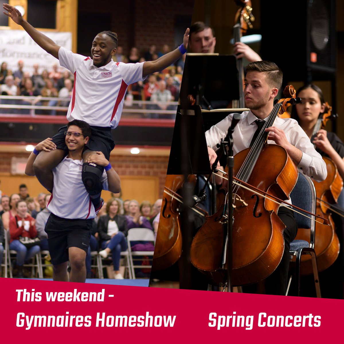 This weekend begins with a sacred concert in the College View Church at 7:30 p.m. Friday. Saturday night the excitement builds with the Gymnaires homeshow at 8:30 p.m. in the Thunderdome. Sunday afternoon features a concert on the lawn beginning at 3:00 p.m. south of Engel Hall.