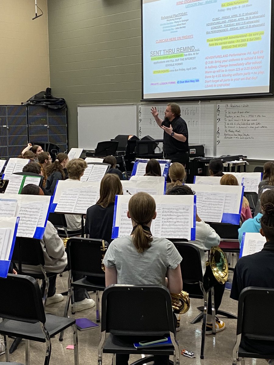 Our High School Symphonic Band was treated to a clinic today by Mr. Christian Carichner from Iowa State. Lots of great learning today! ⁦<a href="/SEPolkRams/">Southeast Polk Rams</a>⁩ ⁦<a href="/SEPSchools/">SEP Schools</a>⁩