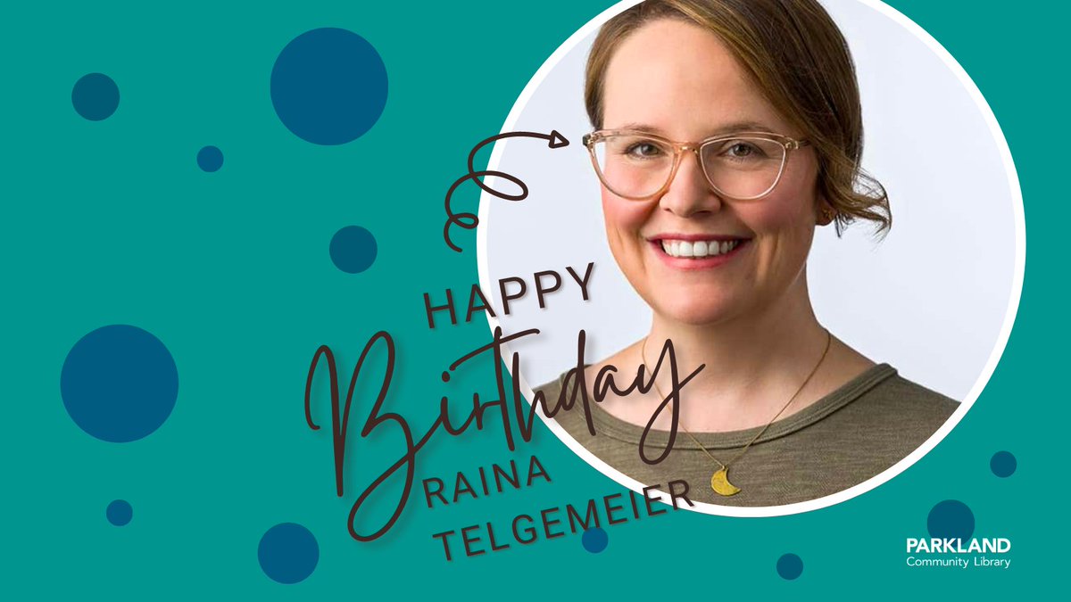 Happy birthday Raina Telgemeier! Browse our catalog for stories for readers of all ages by Raina.

bit.ly/43HadX3

#parklandcommunitylibrary #rainatelgemeier #authorbirthday