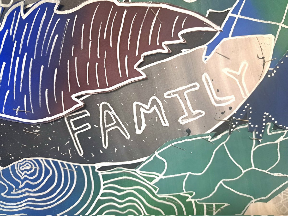 ChistineDeckert's tweet photo. Art &amp; Social Studies, collaborative art piece is finally complete! Interactive art that invites viewers to share in dialogue about Human Rights. Thank you 7/8 team 💙 @frontenacLRSD
#whatliftsus https://t.co/IOTsvbxgej