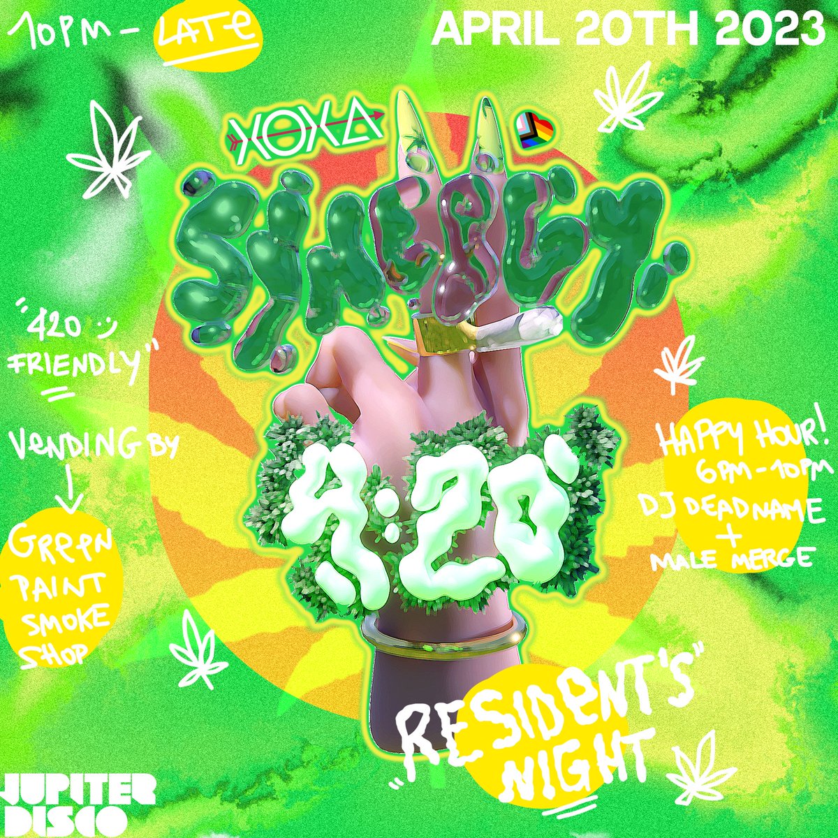 vnc_ptk's tweet photo. Happy 420 here's a 3D-rendered poster I did for XOXA. 

#3d #3dart #blender3d #weed #digitalart #design https://t.co/WldnIqNdz5