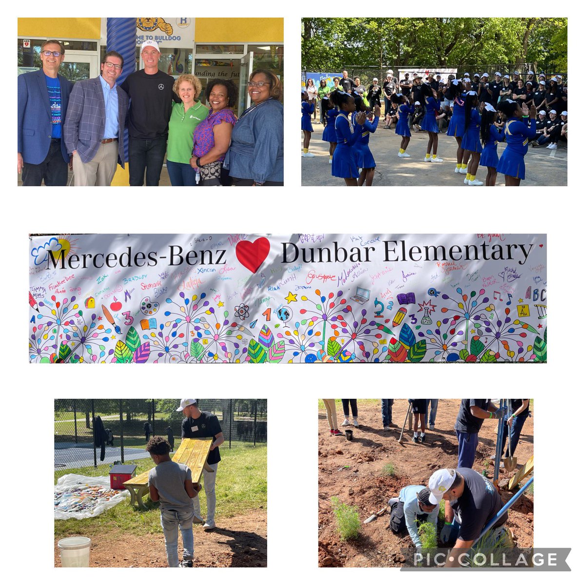 KevinSMaxwell's tweet photo. A great day for @apsupdate as @OutTeachEd & #MercedesBenzUSA led by @M_Ryan02 collaborated to build an #outdoorlearninglab for @APSDunbar_elem @DunbarSessoms student ambassadors also helped. #RealWorld science will be a part of every school day! @MattSmithEdLD @DrLisaHerring https://t.co/XvhjJAinM3