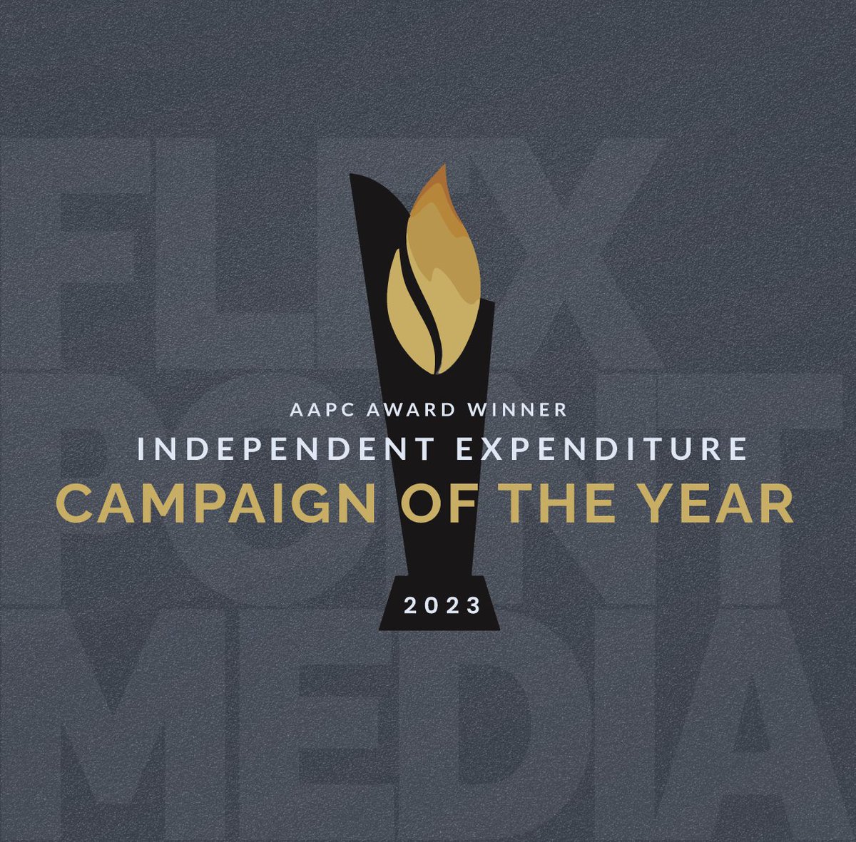 FlexPointMedia's tweet photo. We’re honored to receive the Campaign Excellence Award for Independent Expenditure Campaign of the Year for our work with Protect Ohio Values in support of @JDVance1! Thank you to @TheAAPC for this recognition! 🏆 https://t.co/H6jrTZvDTf