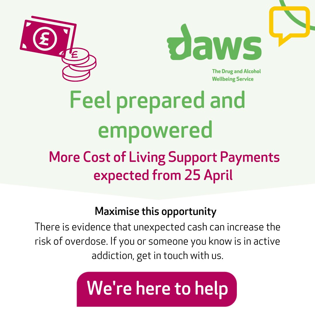 We're supporting our clients to prepare themselves for #CostOfLivingPayment from 25 April

Check eligibility here: gov.uk/guidance/cost-…

#RecoveryCapital