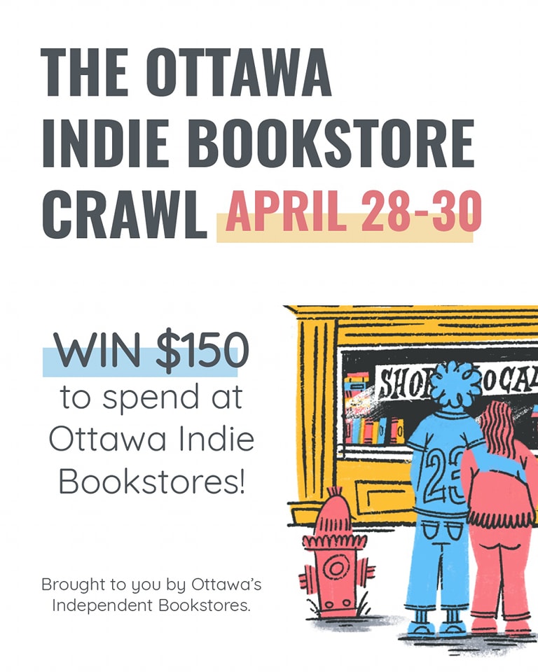 We are super excited to take part in Ottawa’s first Indie Bookstore Crawl to celebrate Canadian Independent Bookstore Day, alongside all of our fellow indie bookstores! Details on how to partipate in the thread that follows! (1/3)