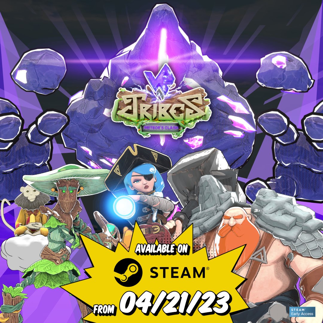 VR TRIBES - METEOR'S CLASH
#Earlyaccess 04/21/2023 🚀ON #STEAM

store.steampowered.com/app/1927440/VR…

#vrtribes #vr #pc #vrgame #VirtualReality #asymmetric #beta #VRvsPC #release #Game #indiedev #indiegame <a href="/framelocker/">framelocker games</a>