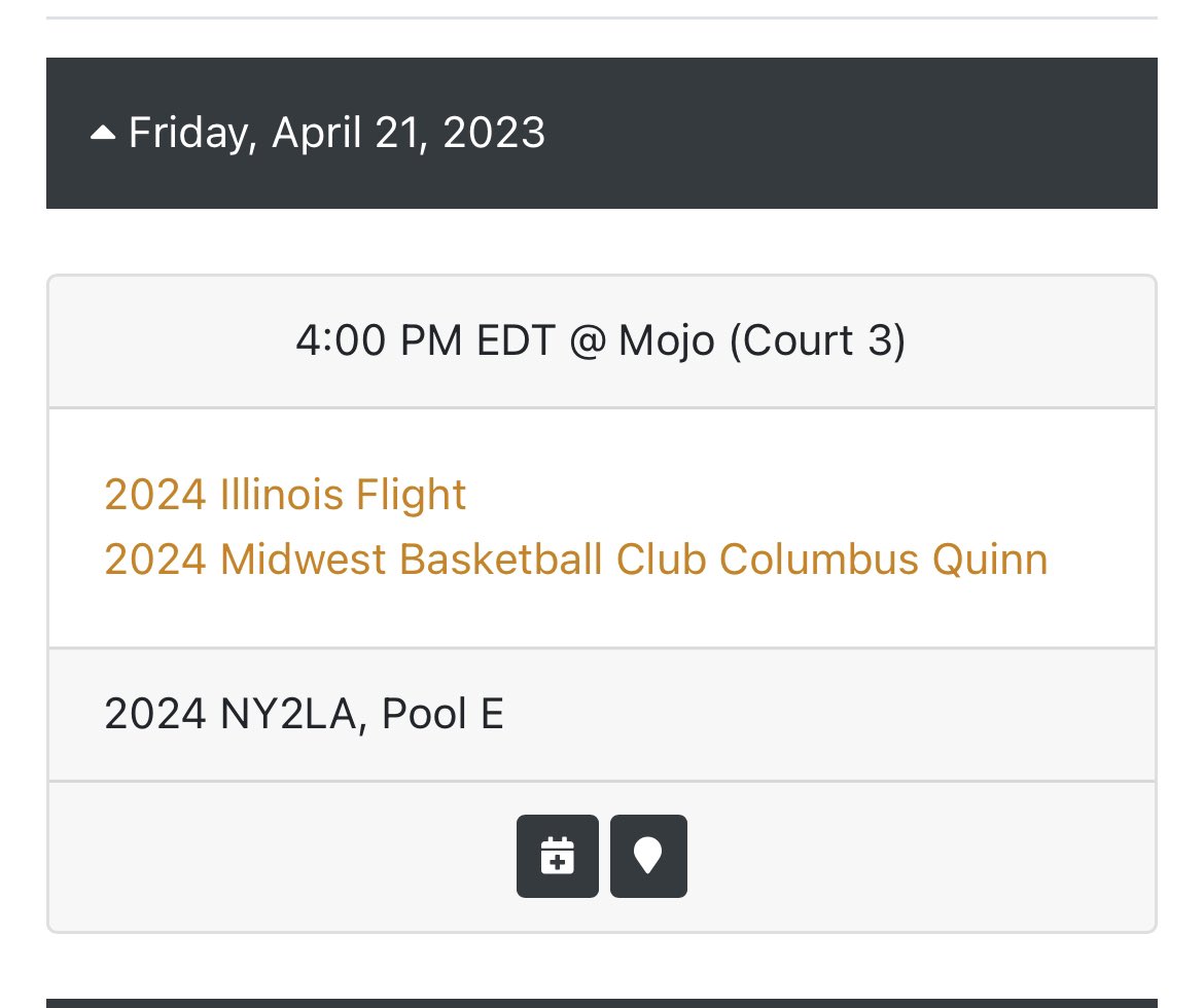 AthleticsFlight's tweet photo. Flight 17s @ny2labasketball Session 1 Schedule! #association https://t.co/l8jePDW5MY