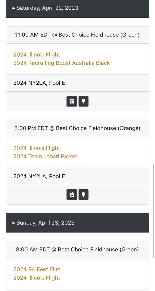AthleticsFlight's tweet photo. Flight 17s @ny2labasketball Session 1 Schedule! #association https://t.co/l8jePDW5MY