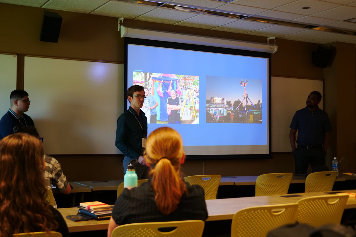 IUSBSoc_Anth's tweet photo. Student presentation at Friday's Undergraduate Research Conferences. Knef King, Alex Singleton, Chris Vreugdenhil, and Jorge Palomino presented on their Visual Ethnography of the 2022 St Joseph County 4-H Fair.  They were led by mentors, Dr. McGuire and Dr. Schrank. https://t.co/YuRYlS5pJn