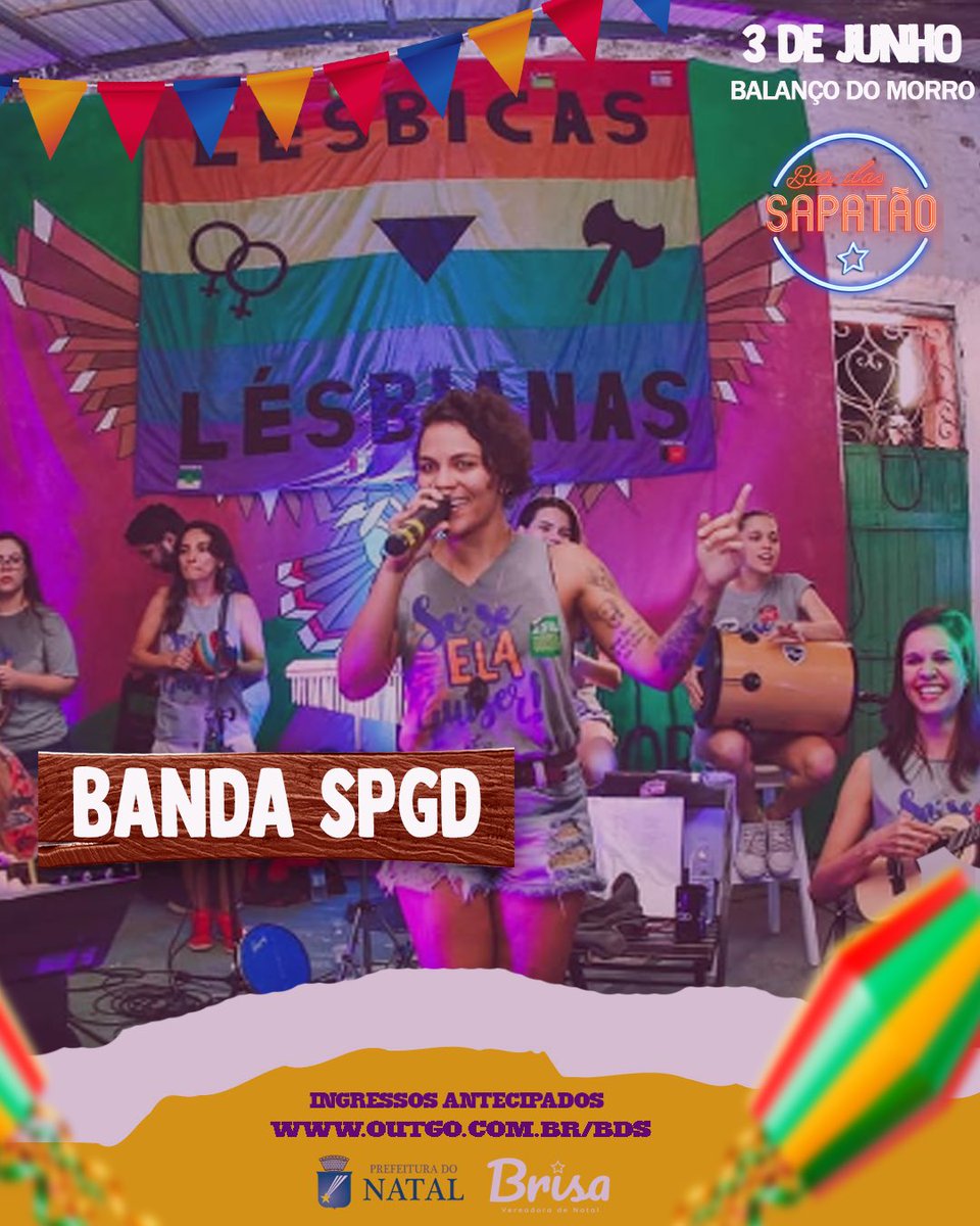 Vai ter samba e pagode no São João, sim! 💥

Quem tá com saudade da <a href="/bandaspgd/">SPGD</a> no Bar das Sapatão já se organiza que tem data e hora pra curtir esse show. ❤️

🗓️ 3 de Junho de 2023 - Balanço do Morro (Rua Chile - Ribeira), 15 horas.