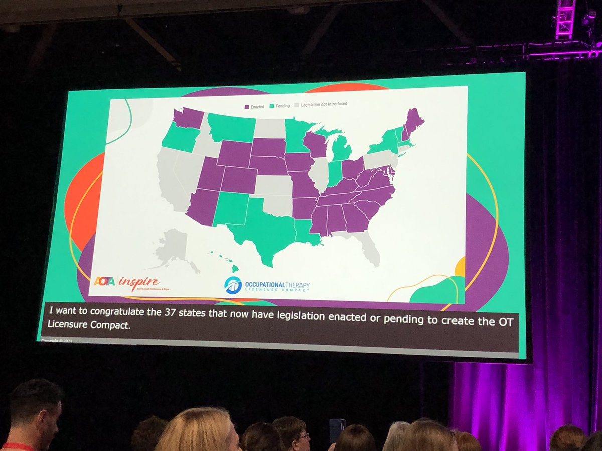 KNevilleAOTA's tweet image. Thank you Board President Alyson Stover for recognizing the OT Compact in your welcome speech! #advocacymatters #AOTAINSPIRE23