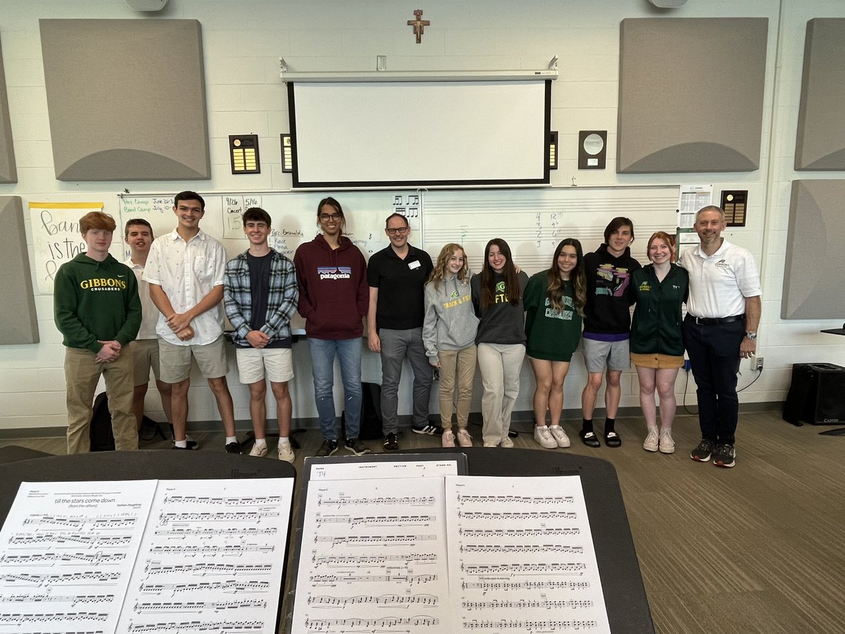 Our Advanced Percussion Class enjoyed our rehearsal today with Mr. Nathan Daughtrey of <a href="/calanpub/">C. Alan Publications</a> for rehearsing us. They will perform the world premier of his commission "till the stars" on Wednesday, April 26th at 7pm. Hope you can join us for this very special performance!