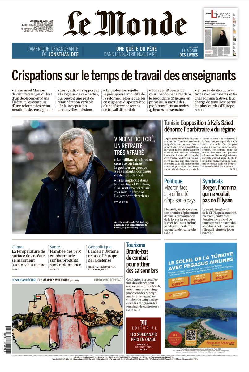 La une du Monde des Livres 💥