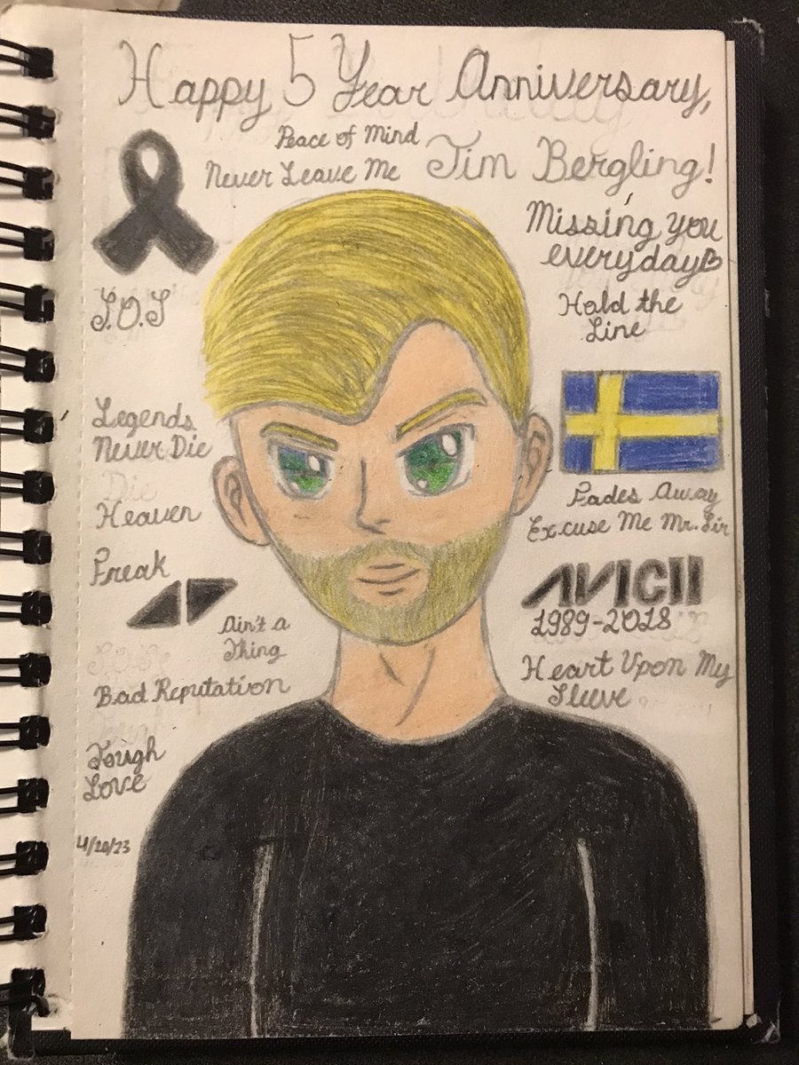 taylormorales40's tweet photo. Five years ago, we’ve our most incredible artist, Avicii (Tim Bergling). I did some special drawings on this special day. Even though Tim is gone, Avicii lives forever in your hearts &amp; ears for music lovers worldwide!
#avicii #aviciifanart #ripavicii #timbergling #aviciitribute https://t.co/QQ28MbyDeP