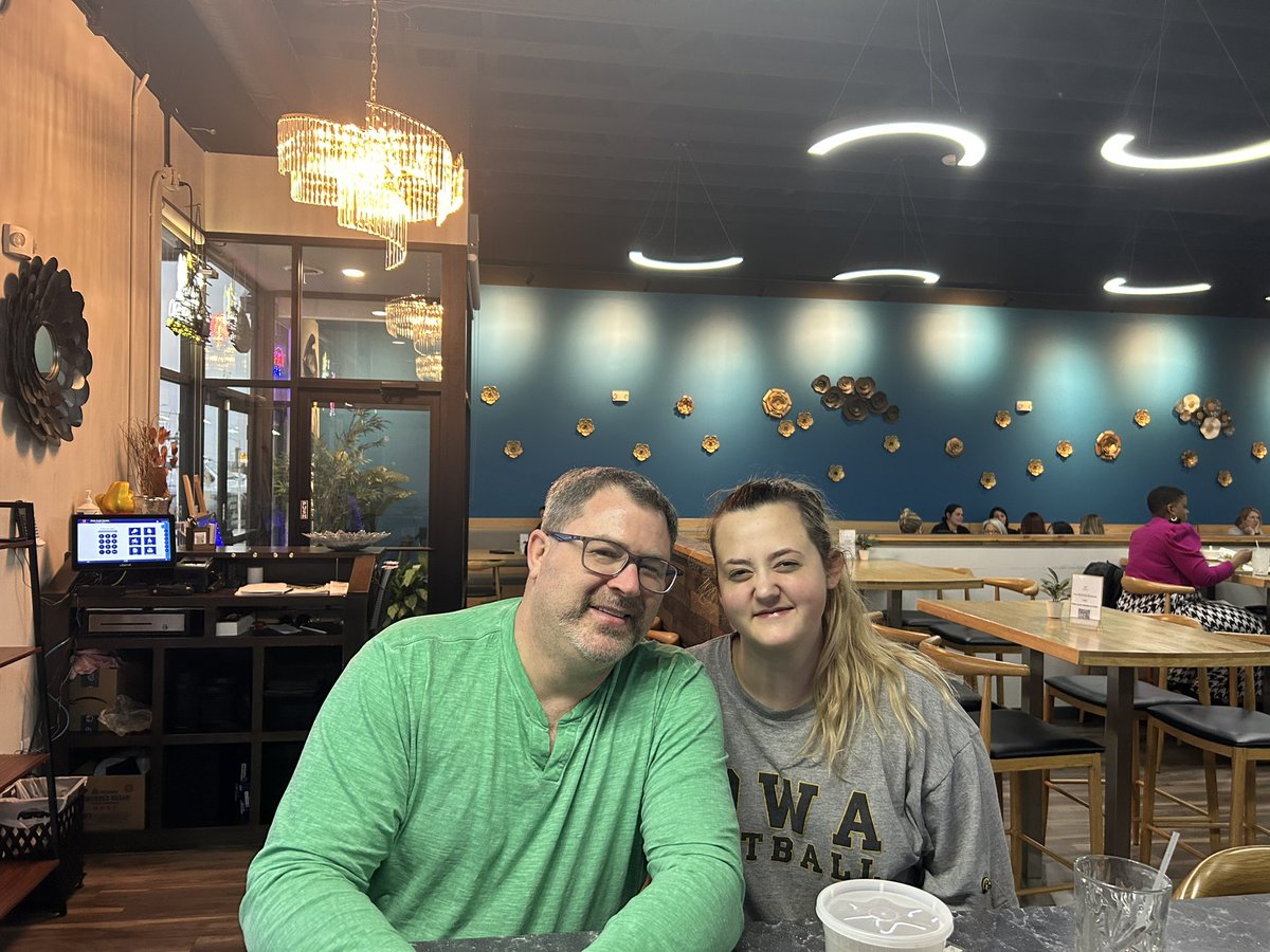 HawkeyeKoolaid's tweet photo. Lourdes and I out at @NinjaSushiRamen last night. Notice the Iowa Football shirt. #TrainedHerWell #GoHawks #Million https://t.co/1k9U6izfqf