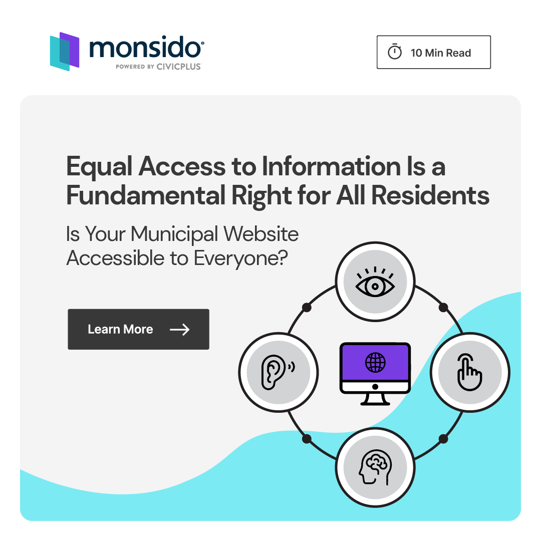 CivicPlus's tweet photo. Accessibility is more important than ever in 2023, and it starts with your government website. 

Making sure your website is compliant is crucial for ensuring equal access to information and services. But where do you start? 👇👇

https://t.co/VybzJEGeqj

#AccessibilityMatters https://t.co/pnlZLaoYnH