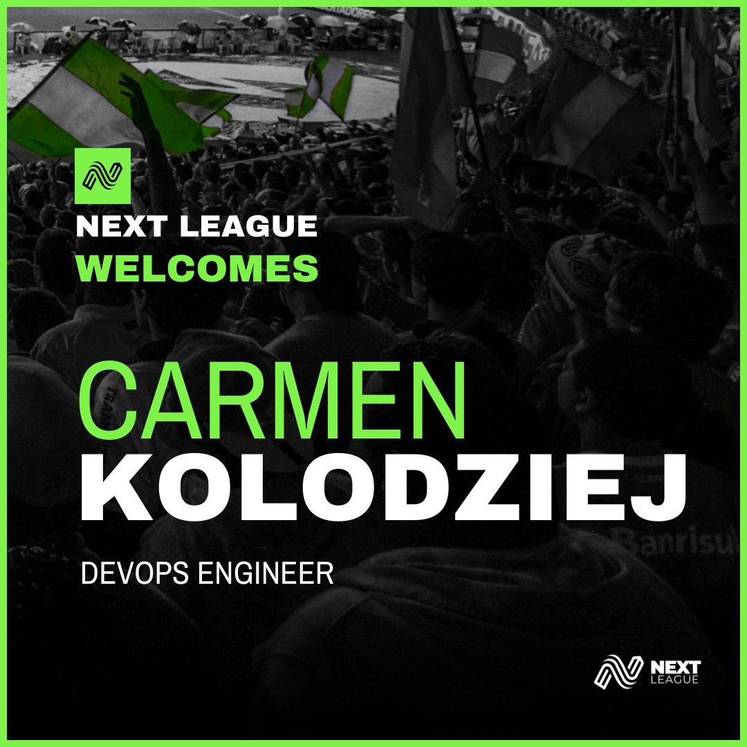 Welcome to Next League, Carmen Kolodziej! Excited to have you on board as our new DevOps Engineer.    

#nextleague #knowwhatisnext #team