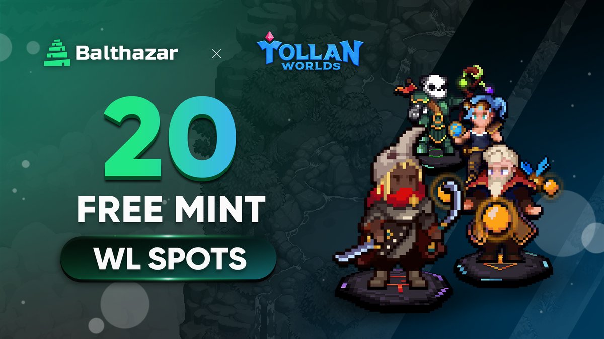 🎉🌟GIVEAWAY ALERT🌟🎉

Here's to another #FreeMint WL giveaway for our amazing community!

Balthazar x Tollan Worlds

20x Guaranteed WL spots are up for grabs!

To enter, follow @BalthazarDao &amp; <a href="/TollanWorlds/">Tollan Worlds</a>, and, see more details + register below! ⤵️
alphabot.app/balthazar-x-to…