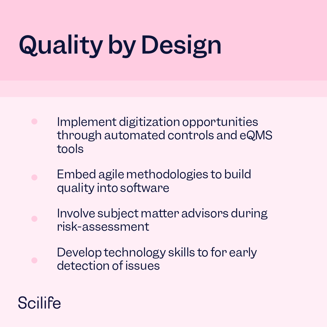 ScilifePlatform's tweet image. Are you ready to accelerate your #ComputerSoftwareAssurance (CSA) readiness? Check out the focus areas that can help your organization be #CSA ready
↗ Learn more >> bit.ly/3gTdjn3
#QbD #RiskMangement