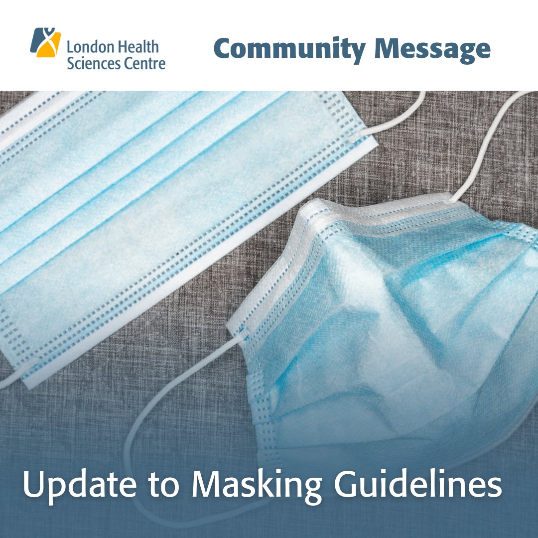 Effective Monday, April 24, we will introduce new masking policies that align with guidelines released by Public Health Ontario.

Here’s what these changes will mean for you: lhsc.on.ca/about-lhsc/lon…