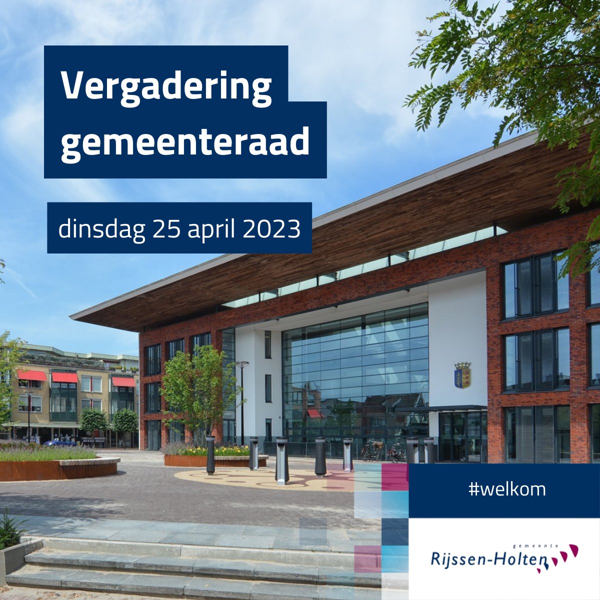 Op 𝗱𝗶𝗻𝘀𝗱𝗮𝗴 25 april 2023 om 19.30 uur vergadert de gemeenteraad weer. De agenda en de bijbehorende documenten en de livestream vind je op 👉 bit.ly/3MV9s6M