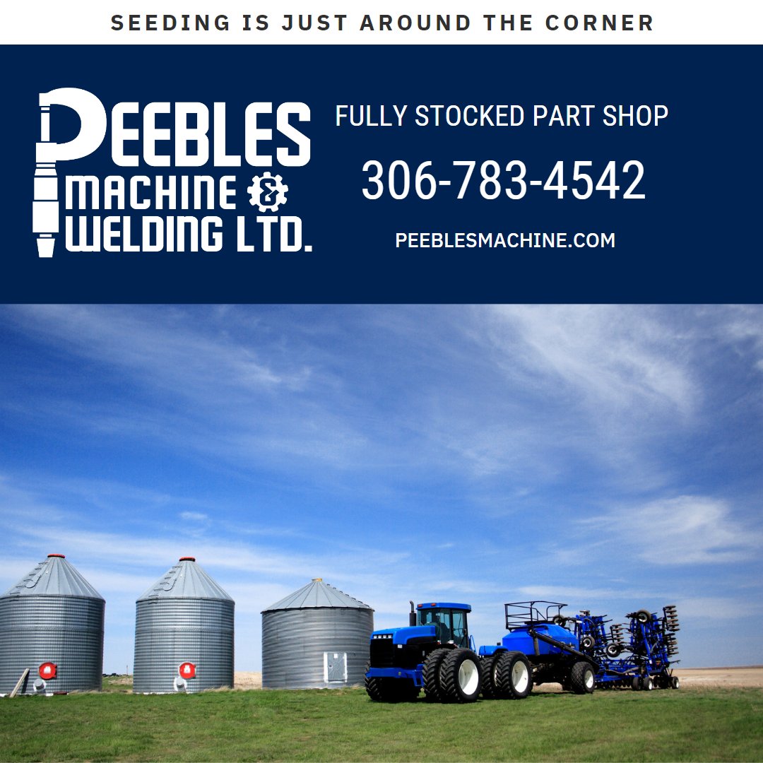 Peeblesmachine's tweet photo. It's almost time to hit the fields! At Peebles Machine and Welding, we understand that time is of the essence. That's why we work diligently to ensure that we provide you with the parts and repairs you need, precisely when you need them.

#parts #repairs #pto #welding https://t.co/2rmlQ6hvik